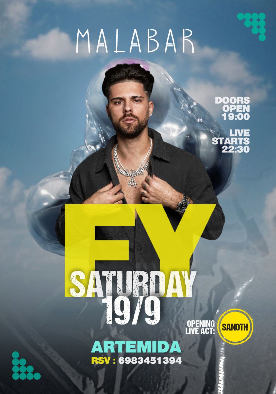 FY LIVE AT MALABAR ARTEMIDA — Σάββατο 19 Σεπτεμβρίου